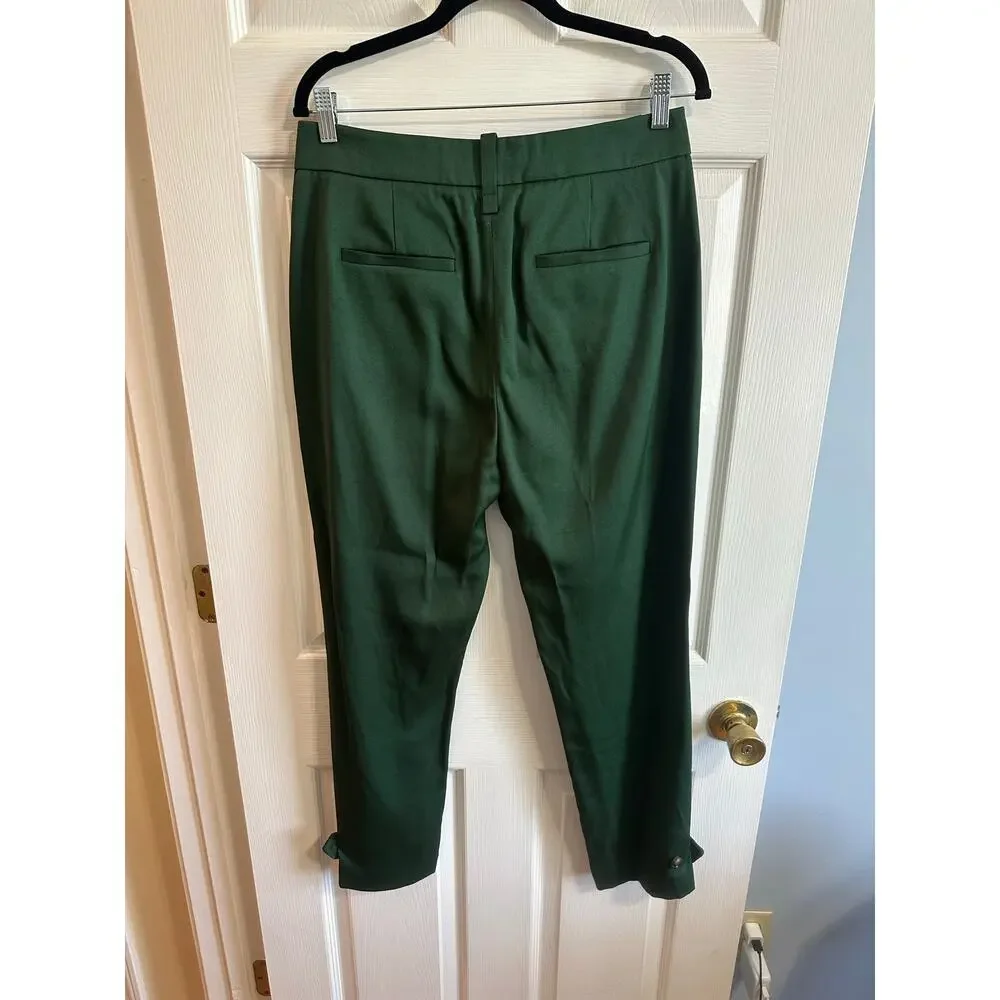 Reiss Duke Pleat Front Tapered Trousers Green Sz US 8 Women’s Dress Pants Great! - Picture 3 of 8